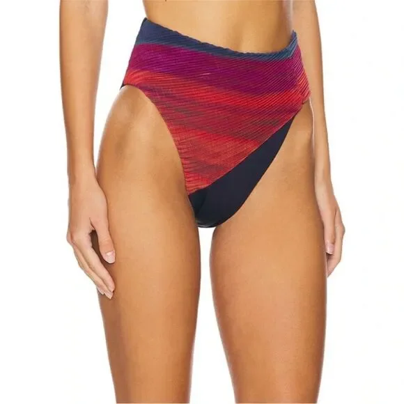NWT  Beach Riot Bikini Bottom Frida High Waist in Sorbet Sea $108 - Picture 3 of 5